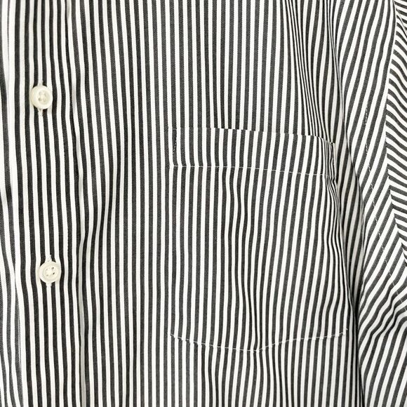 Joseph Abbound Classic Fit Black & White Striped Button Down Shirt Size 34/35 17 - Picture 2 of 7